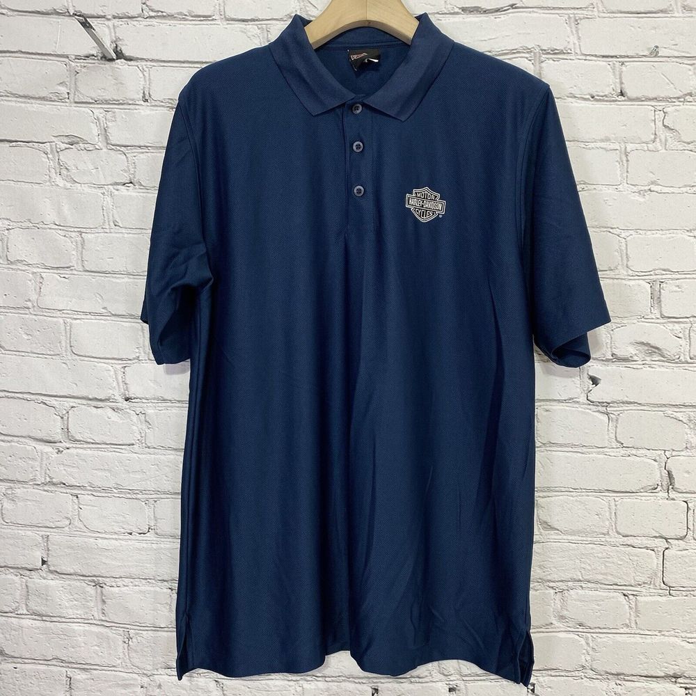 Harley Davidson Polo Shirt Blue Size‎ L 2006 Olympia Wa Northwest H-D H740 Y2k
